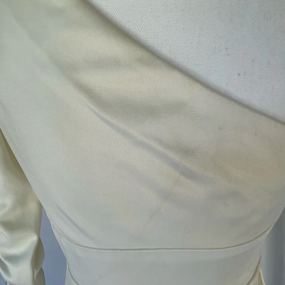 Vintage 1970’s Funky White One Shoulder Goddess Disco Maxi Dress - Picture 5 of 7